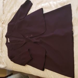 Dark plum purple skirt and blazer suit set